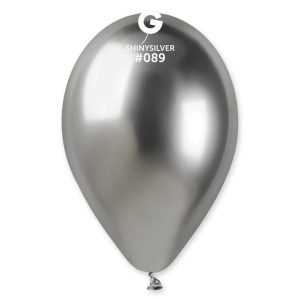 50 Balões Prata Cromados de 33 cm GEMAR