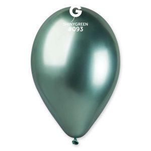 50 Balões Verdes Cromados de 33 cm GEMAR