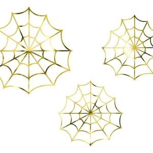 Decorações de Papel Teias de Aranha – Ouro