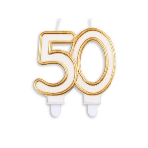 Vela para bolo prata ouro nr. 50