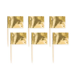 50 bandeiras picks de ouro metalizado
