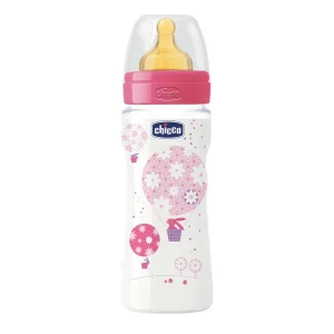 Chicco Benessere Biberão Látex Rosa 4M+ 1 biberão (330 mL)