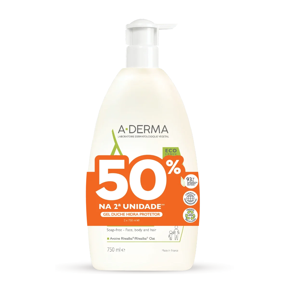 A-Derma Gel de banho hidra-protetor 750mL x 2