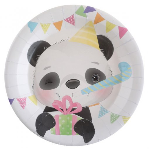 10 Pratos 22,5cm Panda