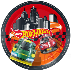8 Pratos de 23 cm Hot Wheels
