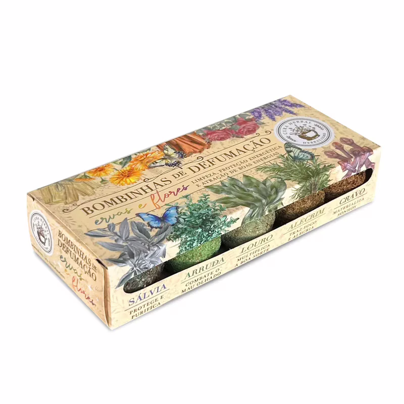 Bombinhas Incenso de Defumação Ervas e Flores Cura Herbal