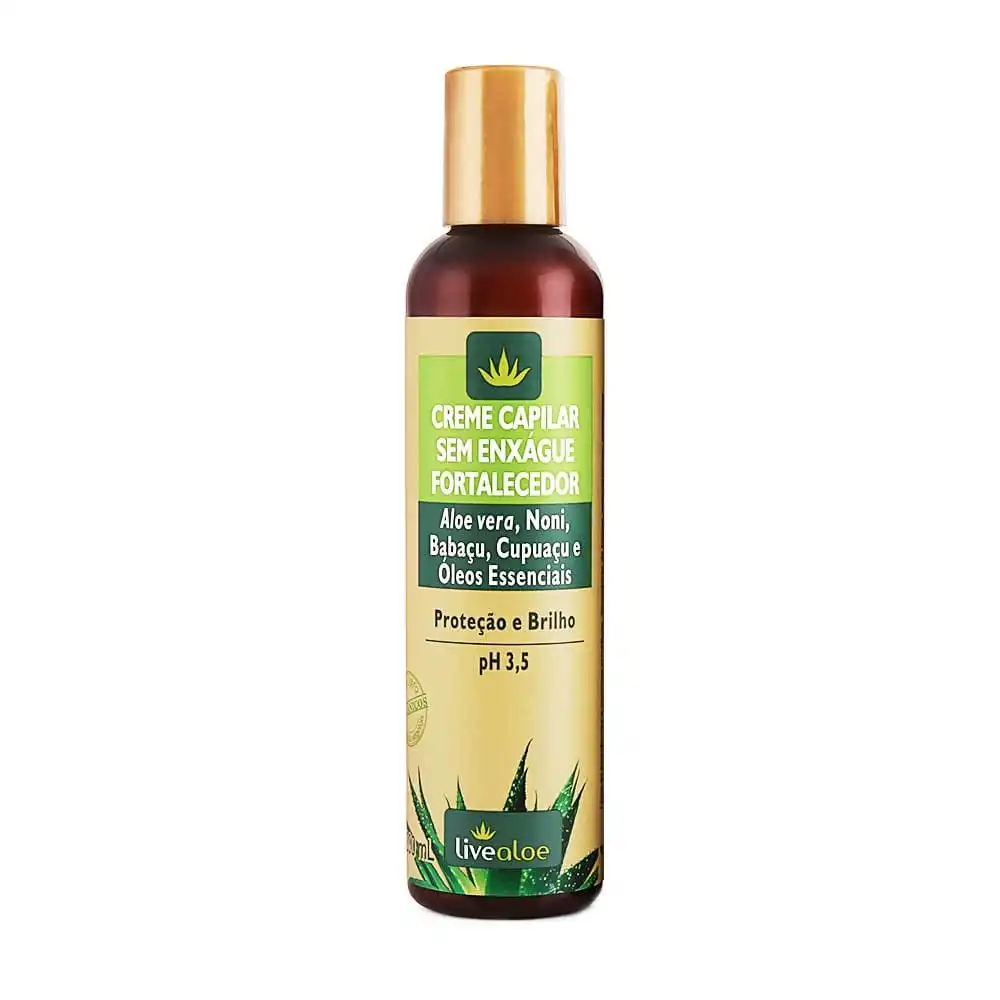 Creme Capilar Sem Enxágue Fortalecedor Livealoe – 200ml