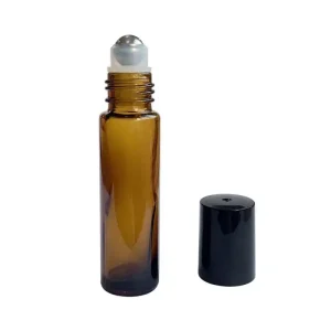 Frasco Roll-On Premium Vidro Grosso para Sinergias Preta – 10ml