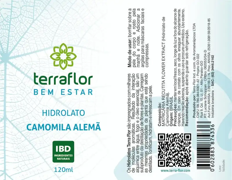 Hidrolato de Camomila Alemã (Azul) Terra Flor – 120ml - Image 4