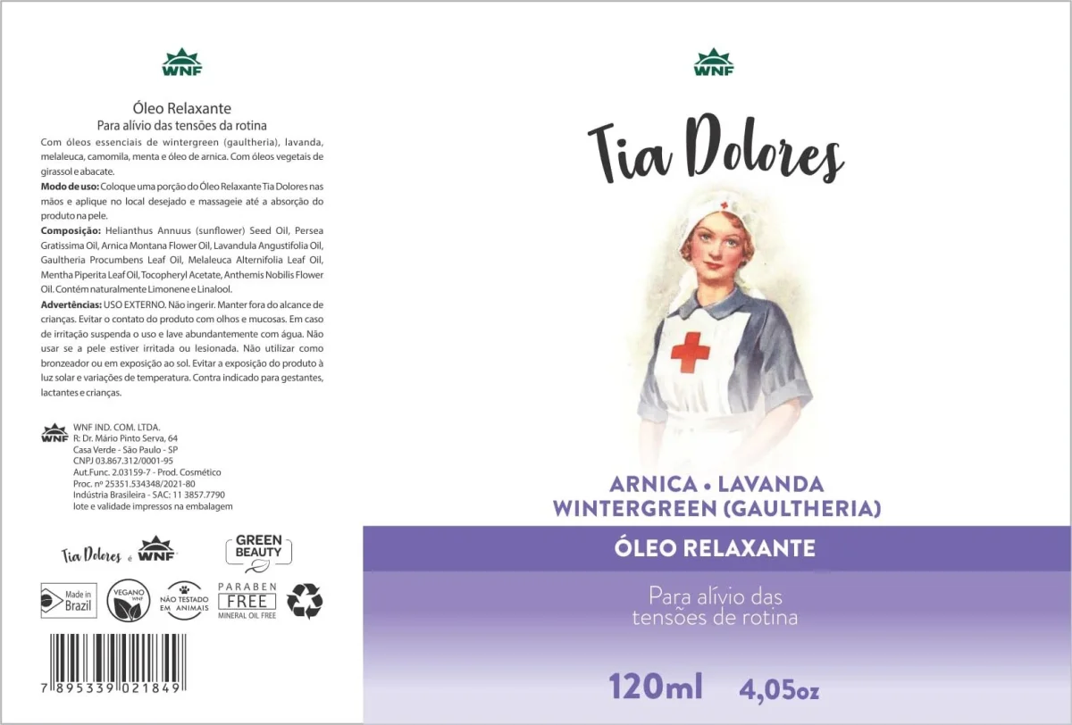 Óleo Relaxante Tia Dolores Para Dores Musculares(120ml) WNF - Image 3
