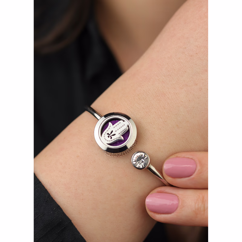 Bracelete Difusor Hamsá / Mão de Fátima Aço Inox Premium 316L – 20mm - Image 4