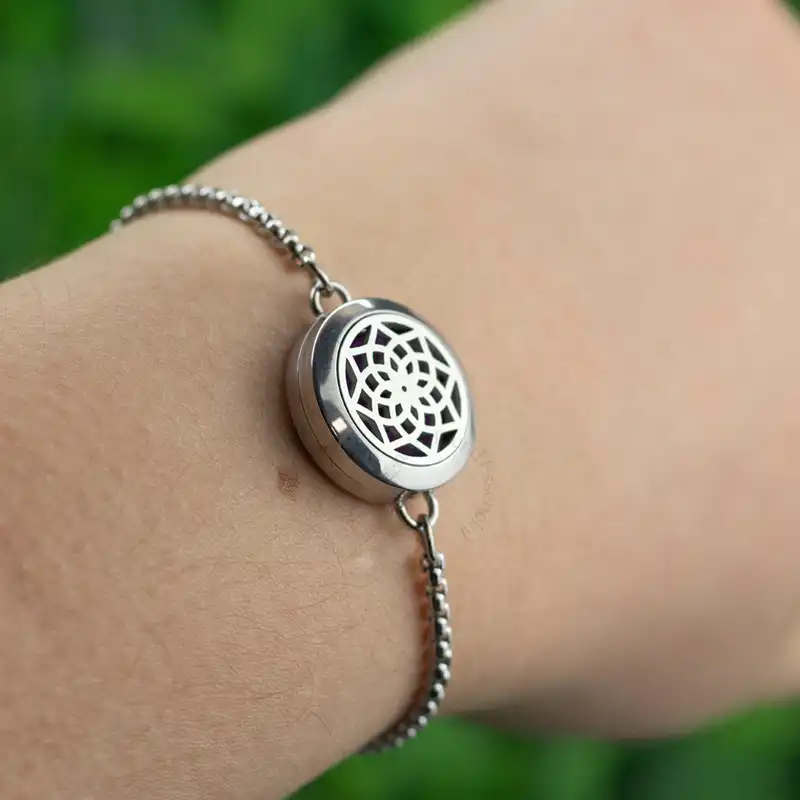 Pulseira Difusora Mandala Aço Inox Premium 316L – 20mm