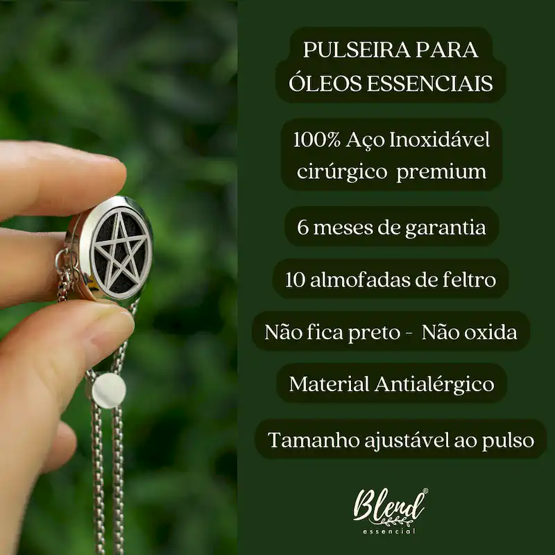 Pulseira Difusora Pentagrama Aço Inox Premium 316L- 25mm - Image 3