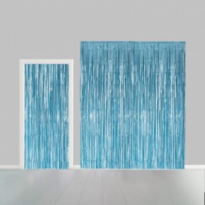 Cortina Decorativa – Azul Baby Metalizado 240Cm