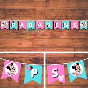 Bandeirola Para O Tema Minnie Bebé