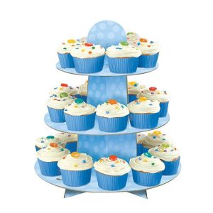 Expositor De Cupcakes Bolinhas – Azul Bebé