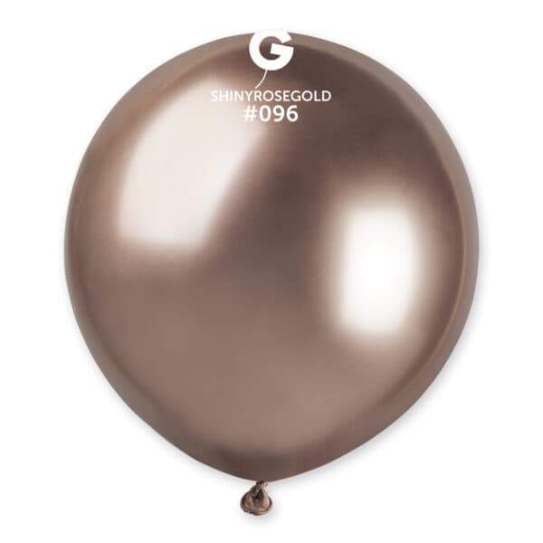 25 Balões Ouro Rosa Cromados de 48 cm GEMAR