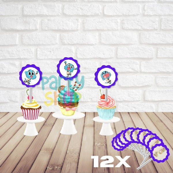 Mini Toppers Para Festa De Gumball