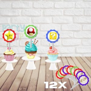 Mini Toppers Para Festa De Super Mario