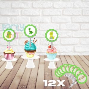 Mini Toppers Para Festa De Dinossauros