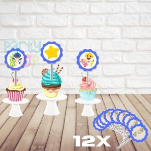 Mini Toppers Para Festa De Baby Shark