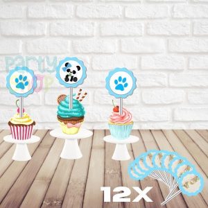 Mini Toppers Para Festa De Panda Bebé