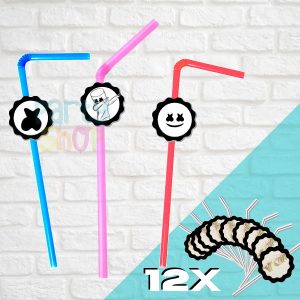 12 Palhinhas Para Festa De Marshmello