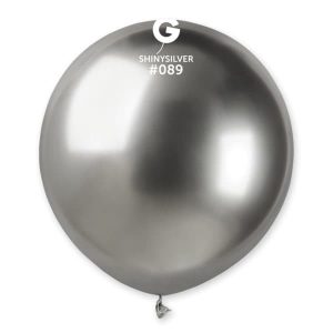 25 Balões Prata Cromados de 48 cm GEMAR
