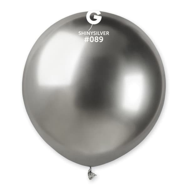 25 Balões Prata Cromados de 48 cm GEMAR