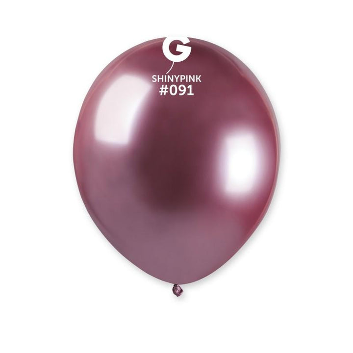 100 Balões Rosa pequenos Cromados de 13 cm GEMAR - Image 2
