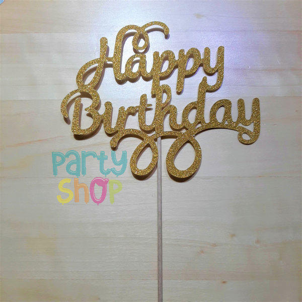Topo Para Bolo Happy Birthday Personalizado